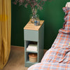 SoBuy FBT111-GR Comodino Sottile comodino per camera da letto con cassetto e 2 ripiano comodini per camera da letto e soggiorno Tavolino divano Verde L20 x P35 x A61 cm
