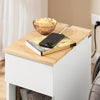 SoBuy FBT111-II-WN Comodino Sottile comodino per camera da letto con cassetto e ripiano comodini per camera da letto e soggiorno Tavolino divano Bianco L25 x P40 x A60 cm