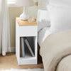 SoBuy FBT111-II-WN Comodino Sottile comodino per camera da letto con cassetto e ripiano comodini per camera da letto e soggiorno Tavolino divano Bianco L25 x P40 x A60 cm