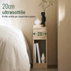 SoBuy FBT111-Nx2 2 Comodino Sottile comodino per camera da letto con cassetto e ripiano comodini per camera da letto e soggiorno Tavolino divano Naturale L20 x P35 x A60 cm