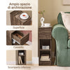 SoBuy FBT111-SN Comodino Sottile comodino per camera da letto con cassetto e 2 ripiano comodini per camera da letto e soggiorno Tavolino divano Marrone L20 x P35 x A60 cm