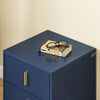 SoBuy FBT115-B Comodino, Comodino con 2 cassetti, Tavolino moderno per camera da letto e soggiorno, Blu L40 x P40 x A47 cm