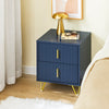 SoBuy FBT115-B Comodino, Comodino con 2 cassetti, Tavolino moderno per camera da letto e soggiorno, Blu L40 x P40 x A47 cm