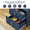 SoBuy FBT115-B Comodino, Comodino con 2 cassetti, Tavolino moderno per camera da letto e soggiorno, Blu L40 x P40 x A47 cm