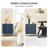 SoBuy FBT115-B Comodino, Comodino con 2 cassetti, Tavolino moderno per camera da letto e soggiorno, Blu L40 x P40 x A47 cm