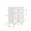 SoBuy FBT115-L-W Bedroom Bedside Table - Bedside Table with 3 Drawers, Living Room Coffee Table - Modern Chest of Drawers L40 x D40 x H63 cm White