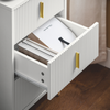 SoBuy FBT115-L-W Comodino Camera da Letto - Comodino con 3 Cassetti, Tavolino Salotto - Moderna Cassettiera L40 x P40 x A63 cm Bianco