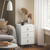 SoBuy FBT115-L-W Comodino Camera da Letto - Comodino con 3 Cassetti, Tavolino Salotto - Moderna Cassettiera L40 x P40 x A63 cm Bianco