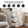 SoBuy FBT115-L-W Comodino Camera da Letto - Comodino con 3 Cassetti, Tavolino Salotto - Moderna Cassettiera L40 x P40 x A63 cm Bianco
