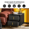 SoBuy FBT115-SCH Comodino Camera da Letto - Comodino con 2 Cassetti, Tavolino Salotto - Moderna Cassettiera L40 x P40 x A47 cm Nero
