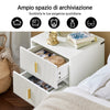 SoBuy FBT115-Wx2 Set di 2 Comodino Camera da Letto - Comodino con 2 Cassetti, Tavolino Salotto - Moderna Cassettiera L40 x P40 x A47 cm Bianco