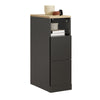 SoBuy FBT149-WN Slim Bedside Table with 2 Drawers and Shelf - White Night Table 20x35x60 cm
