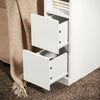 SoBuy FBT149-WN Comodino Sottile comodino per camera da letto con 2 Cassetti e ripiano comodini per camera da letto e soggiorno Tavolino divano Bianco L20 x P35 x A60 cm