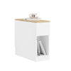 SoBuy FBT162-WN Comodini con 3 scomparti, Tavolino Comodini Camera per Divano Salotto Sala da Pranzo Cucina, Tavolo Alto Stretto Bianco e Legno 25 x 65 x 60 cm