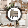 SoBuy FBT165-N Comodino, 2 cassetti con frontale curvo, effetto legno & gambe in metallo, Tavolino da notte moderno per camera da letto, 40×40×47 cm, naturale