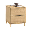 SoBuy FBT166-N Comodino Camera da Letto - Comodino con 2 Cassetti, Tavolino Salotto, Mobiletto per Divano, Bedside Table, Naturale L40 x P42 x A47 cm