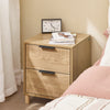 SoBuy FBT166-N Comodino Camera da Letto - Comodino con 2 Cassetti, Tavolino Salotto, Mobiletto per Divano, Bedside Table, Naturale L40 x P42 x A47 cm