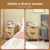 SoBuy FBT166-N Comodino Camera da Letto - Comodino con 2 Cassetti, Tavolino Salotto, Mobiletto per Divano, Bedside Table, Naturale L40 x P42 x A47 cm