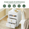 SoBuy FBT168-W Comodino, Comodino con 3 cassetti e ripiano, Tavolino moderno per camera da letto e soggiorno, Bianco L40 x P40 x A63 cm