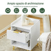 SoBuy FBT169-W Comodino, Comodino con cassetto e ripiano, Tavolino moderno per camera da letto e soggiorno, Bianco L40 x P40 x A51 cm