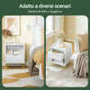 SoBuy FBT169-W Comodino, Comodino con cassetto e ripiano, Tavolino moderno per camera da letto e soggiorno, Bianco L40 x P40 x A51 cm