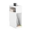 SoBuy FBT171-WN Comodino Camera da Letto Stretto, Tavolino Stretto con Cassetto e Ripiano, Comodino Moderno per Camera da Letto e Soggiorno, Bianco, 20 x 35 x 60 cm