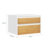 Vorverkauf SoBuy FHK38-W Schwebendes Wandregal mit Schublade und LED-Beleuchtung mit Bewegungssensor, für Schlafzimmer, Eingang und Wohnzimmer, batteriebetrieben, B60 × T20 × H8 cm, Weiß