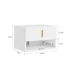 SoBuy FBT176-E-W, comodino sospeso con luce LED a sensore, 40x30x26cm | Cassetto montabile sopra/sotto, Mensole da muro con fronte ondulato del cassetto, maniglia dorata, PB+MDF