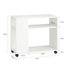 SoBuy FBT34-W Tavolino con rotelle, Tavolino rotante a 2 livelli con ripiani, Libreria mobile per soggiorno, camera, ufficio, L70 x P35 x H60cm Bianco