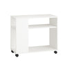 SoBuy FBT34-W Tavolino con rotelle, Tavolino rotante a 2 livelli con ripiani, Libreria mobile per soggiorno, camera, ufficio, L70 x P35 x H60cm Bianco