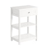 SoBuy FBT46-W Comodino con 1 Cassetto & 2 Mensole, Tavolino da Soggiorno Moderno, Bianco, L45 x P30 x A68cm