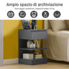 SoBuy FBT49-HG Comodino Camera da Letto - Comodino con 1 Cassetto e 2 Ripiani, Tavolino Salotto - Moderna Cassettiera L39 x P39 x A65 cm Grigio