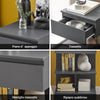 SoBuy FBT49-HG Comodino Camera da Letto - Comodino con 1 Cassetto e 2 Ripiani, Tavolino Salotto - Moderna Cassettiera L39 x P39 x A65 cm Grigio
