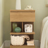 SoBuy FBT49-Nx2, Set di 2 Comodino Camera da Letto - Comodino con 1 Cassetto e 2 Ripiani, Tavolino Salotto - Moderna Cassettiera L39 x P39 x A65 cm Naturale