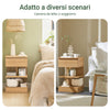 SoBuy FBT49-Nx2, Set di 2 Comodino Camera da Letto - Comodino con 1 Cassetto e 2 Ripiani, Tavolino Salotto - Moderna Cassettiera L39 x P39 x A65 cm Naturale