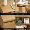 SoBuy FBT49-Nx2, Set di 2 Comodino Camera da Letto - Comodino con 1 Cassetto e 2 Ripiani, Tavolino Salotto - Moderna Cassettiera L39 x P39 x A65 cm Naturale