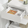 SoBuy FBT49-Wx2, Set di 2 Comodino Camera da Letto - Comodino con 1 Cassetto e 2 Ripiani, Tavolino Salotto - Moderna Cassettiera L39 x P39 x A65 cm Bianco