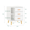 SoBuy FBT95-W Comodino Camera da Letto - Comodino con 3 Cassetti e 2 Ripiani, Tavolino Salotto - Moderna Cassettiera L48 x P40 x A60 cm Bianco
