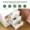 SoBuy FBT95-W Comodino Camera da Letto - Comodino con 3 Cassetti e 2 Ripiani, Tavolino Salotto - Moderna Cassettiera L48 x P40 x A60 cm Bianco