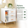 SoBuy FBT95-W Comodino Camera da Letto - Comodino con 3 Cassetti e 2 Ripiani, Tavolino Salotto - Moderna Cassettiera L48 x P40 x A60 cm Bianco