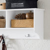 SoBuy FHK35-W Appendiabiti da parete Appendiabiti da ingresso Mensola pensile con 3 scomparti e 3 ganci Bianco 100x20x30cm