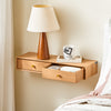 SoBuy FHK37-N Mensola a muro sospesa con 2 cassetti, per camera da letto, ingresso e soggiorno, faggio massello, L60 × P20 × H10 cm, naturale
