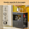 SoBuy FKW113‑SCH Mobile Cucina Salvaspazio Credenza Cucina Carrello Cucina con Ruote Mobiletto Cucina Dispensa Madia Cucina Mobile Cucina con Ripiani nero 82x46x88 cm
