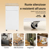 SoBuy FKW113‑WN Mobile Cucina Salvaspazio Credenza Cucina Carrello Cucina con Ruote Mobiletto Cucina Dispensa Madia Cucina Mobile Cucina con Ripiani Bianco 82x46x88 cm