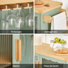 SoBuy FKW114-GR Carrello da Cucina con Ruote Isola Cucina con Piano di Lavoro in Legno Carrello Salvaspazio per Sala da Pranzo Verde e Naturale 109 × 40 × 92 cm