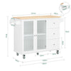SoBuy Credenza con ruote 128x46x92cm FKW120-WN
