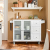 SoBuy Credenza con ruote 128x46x92cm FKW120-WN