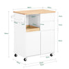 SoBuy FKW123-WN Carrello da Cucina su Ruote, Isola da Cucina, Buffet Mobile Dispensa, 1 Vassoio Rimovibile, 2 Cassetti e 2 Ante, 72x40x84 cm, Bianco