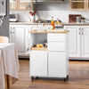 SoBuy FKW123-WN Carrello da Cucina su Ruote, Isola da Cucina, Buffet Mobile Dispensa, 1 Vassoio Rimovibile, 2 Cassetti e 2 Ante, 72x40x84 cm, Bianco