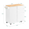 SoBuy Credenza con ruote 90x40x90 cm FKW124-WN